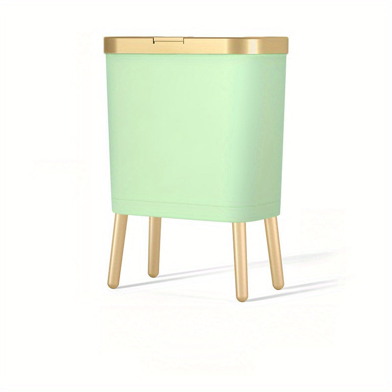 15L Indoor Trash Can with Flip Lid and Raised Base