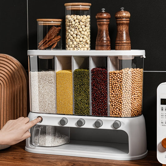 5-Compartment Food Storage Organizer with Dispenser