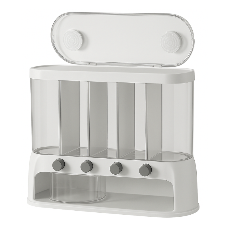 5-Compartment Food Storage Organizer with Dispenser