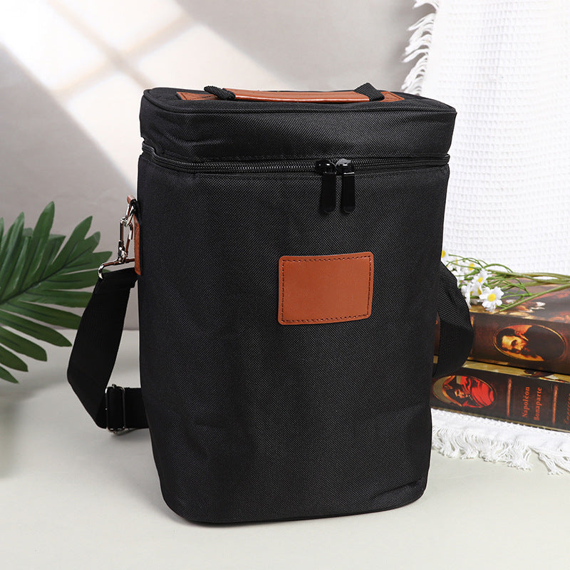 Insulated 4-Bottle Wine Cooler Tote Bag