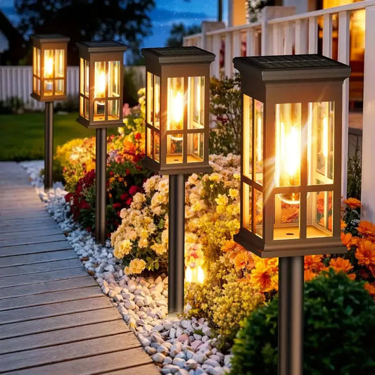Solar Pathway Lights 2-Pack - LED Lantern Style