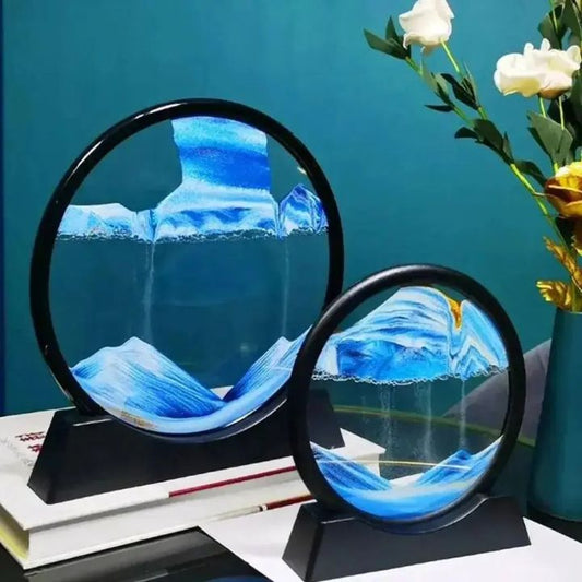 3D Sand Art Hourglass with Calming Deep Sea Design