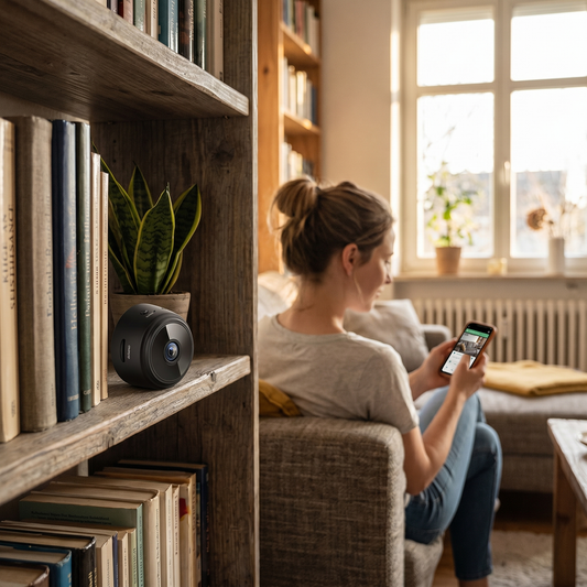 1080p HD Mini Surveillance Camera with Wi-Fi, Motion Detection & Night Vision - lifestyle