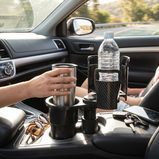 360-Degree Rotating Car Cup Holder for Two Beverages - lifestyle