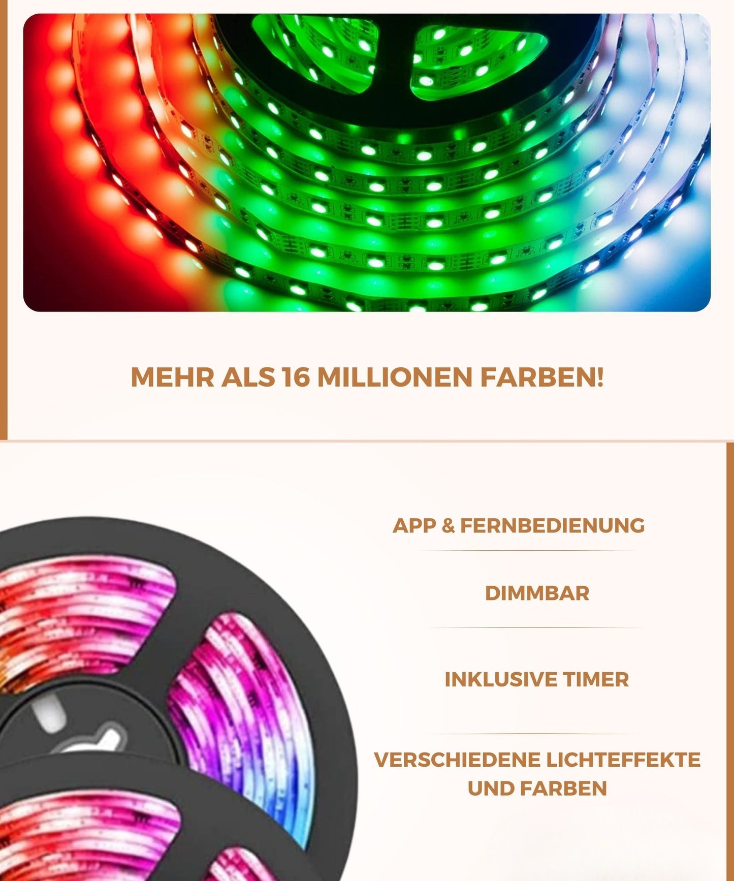 15m Smart LED Light Strip with App & Remote