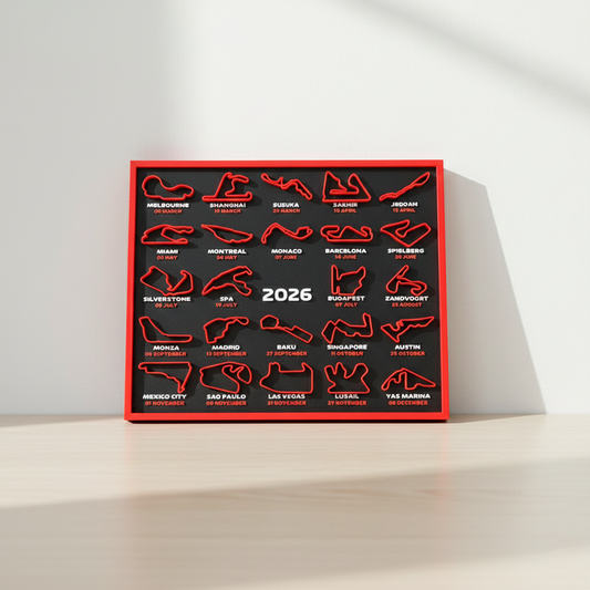 2026 Formula Racing Track Calendar with Stand