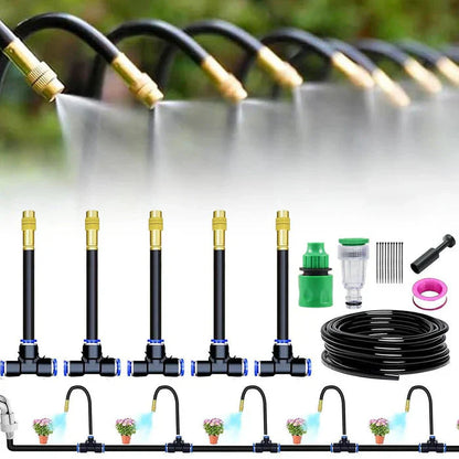 20m Garden Misting System with 20 Brass Jets