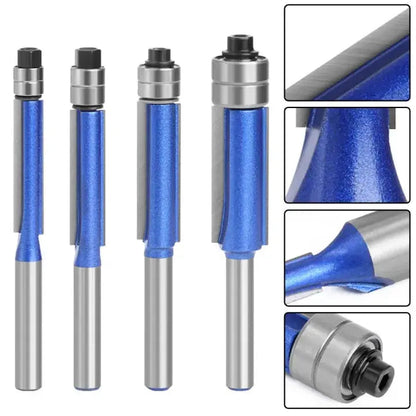 4-Piece Flush Trim Router Bit Set for Clean Edges