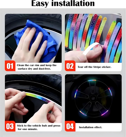 RimGlow Reflective Car Stickers for Night Visibility