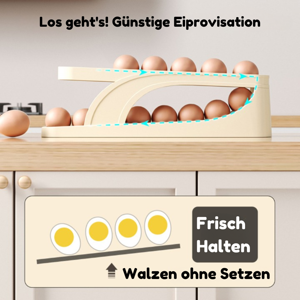Rolling Egg Dispenser for Fridge - Keeps Eggs Fresh