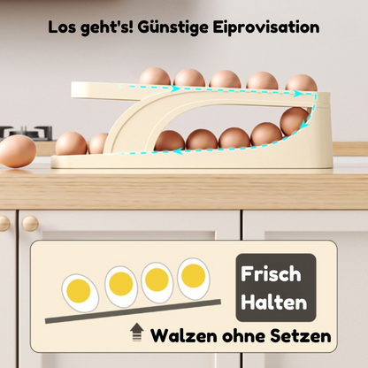 Rolling Egg Dispenser for Fridge - Keeps Eggs Fresh