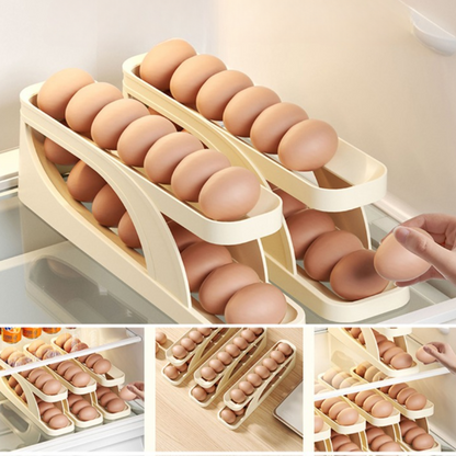 Rolling Egg Dispenser for Fridge - Keeps Eggs Fresh