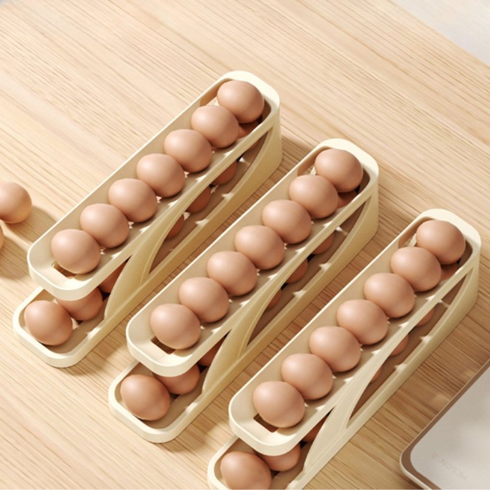 Rolling Egg Dispenser for Fridge - Keeps Eggs Fresh
