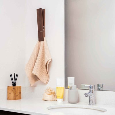 Rustic Clothespin Towel Holder for Bathroom & Laundry
