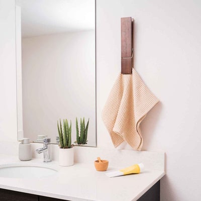 Rustic Clothespin Towel Holder for Bathroom & Laundry