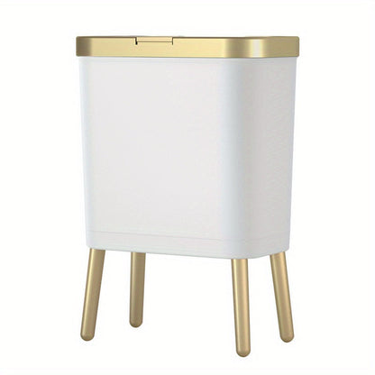 15L Indoor Trash Can with Flip Lid and Raised Base