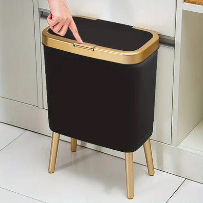 15L Indoor Trash Can with Flip Lid and Raised Base