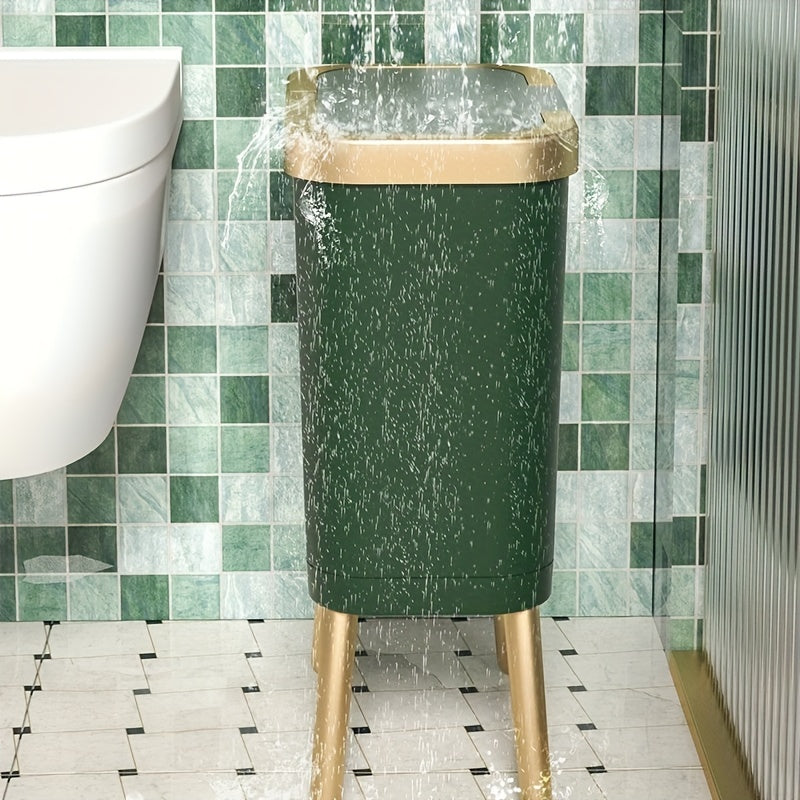 15L Indoor Trash Can with Flip Lid and Raised Base