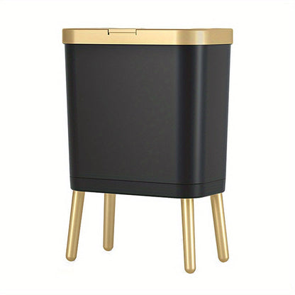 15L Indoor Trash Can with Flip Lid and Raised Base