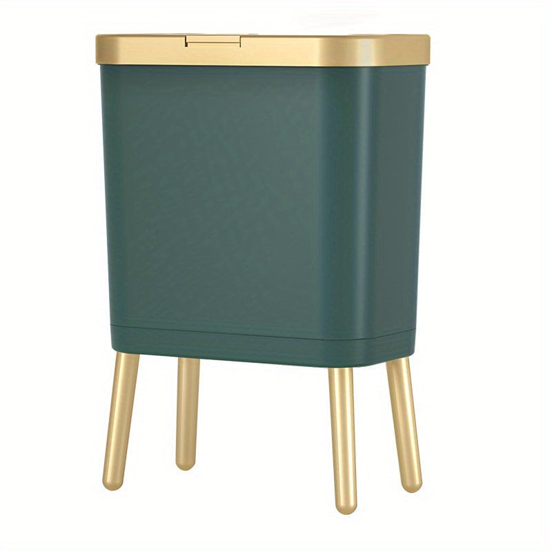 15L Indoor Trash Can with Flip Lid and Raised Base