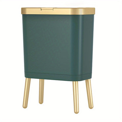 15L Indoor Trash Can with Flip Lid and Raised Base