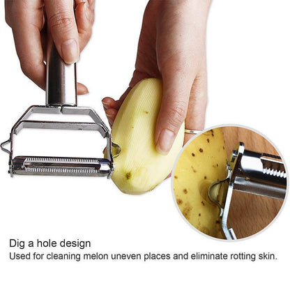 2-in-1 Stainless Steel Vegetable Peeler with Julienne Blade
