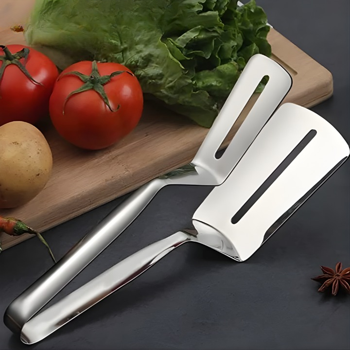 2-in-1 Stainless Steel Turner Tongs