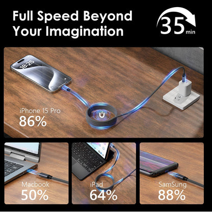 100W Magnetic Spiral Fast Charging Cable