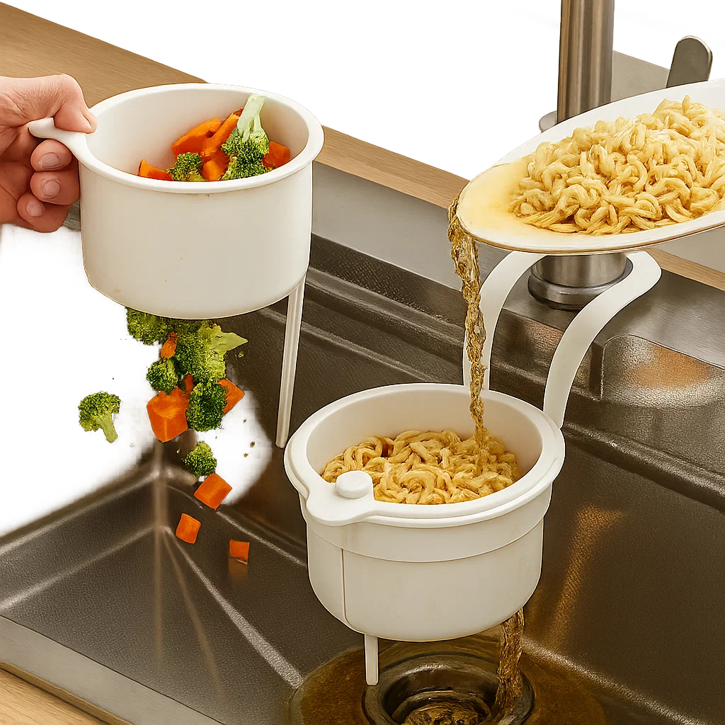 2-in-1 Kitchen Sink Drain Strainer Basket