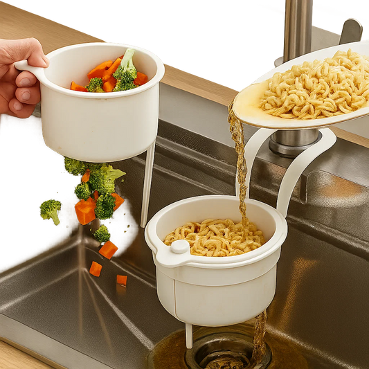 2-in-1 Kitchen Sink Drain Strainer Basket