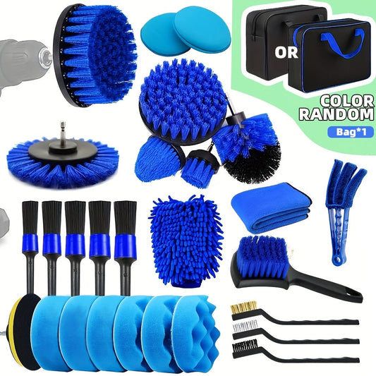 28-Piece Car Wash Brush Set with Drill Attachments