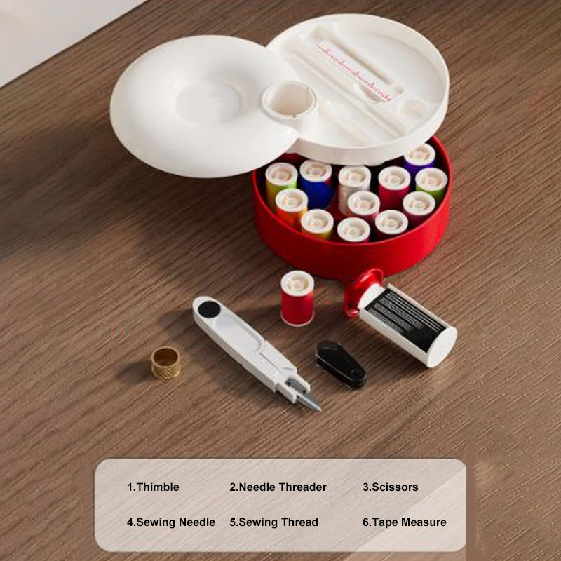 16-Color Sewing Kit with Magnetic Needle Holder
