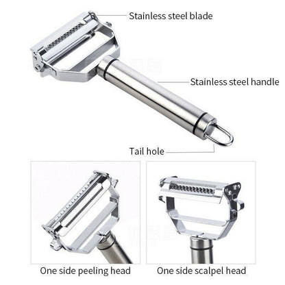 2-in-1 Stainless Steel Vegetable Peeler with Julienne Blade