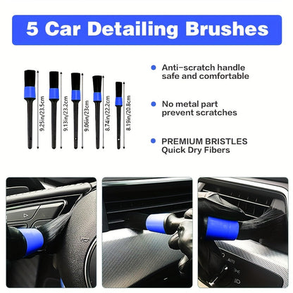 28-Piece Car Wash Brush Set with Drill Attachments