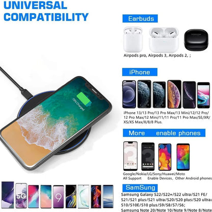 30W Fast Wireless Charger with USB Type-C