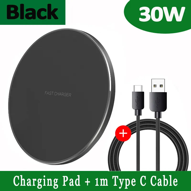 30W Fast Wireless Charger with USB Type-C