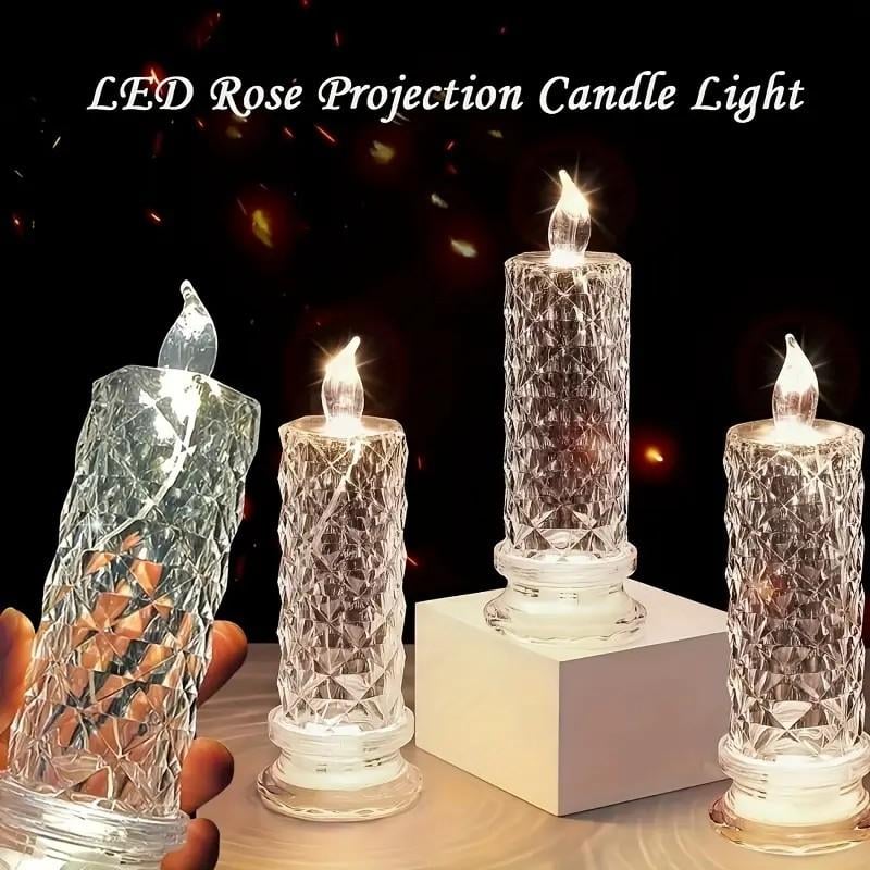 LED Crystal Candle Holders - Flameless Color-Changing