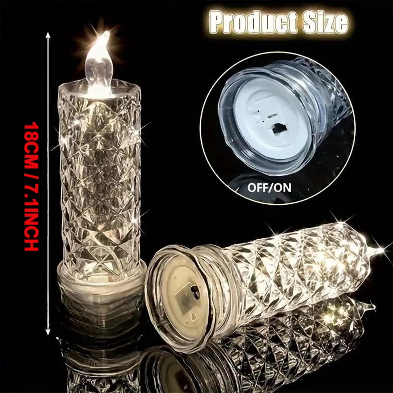 LED Crystal Candle Holders - Flameless Color-Changing