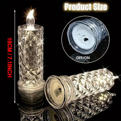 LED Crystal Candle Holders - Flameless Color-Changing