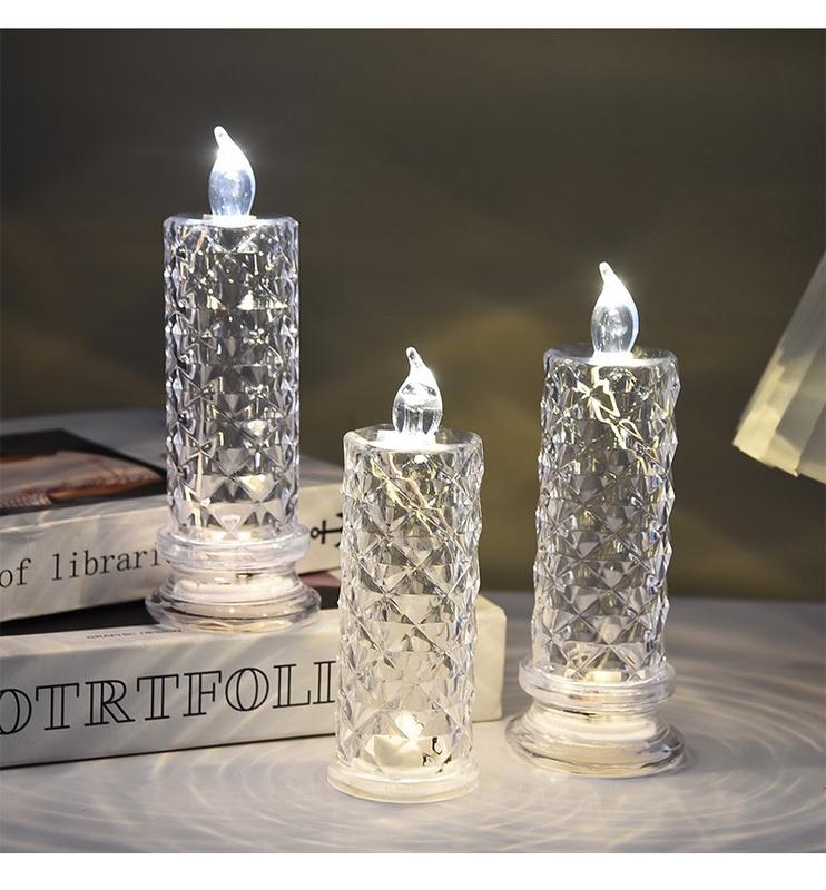 LED Crystal Candle Holders - Flameless Color-Changing