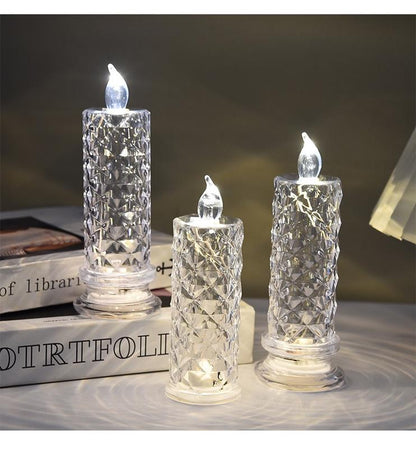 LED Crystal Candle Holders - Flameless Color-Changing