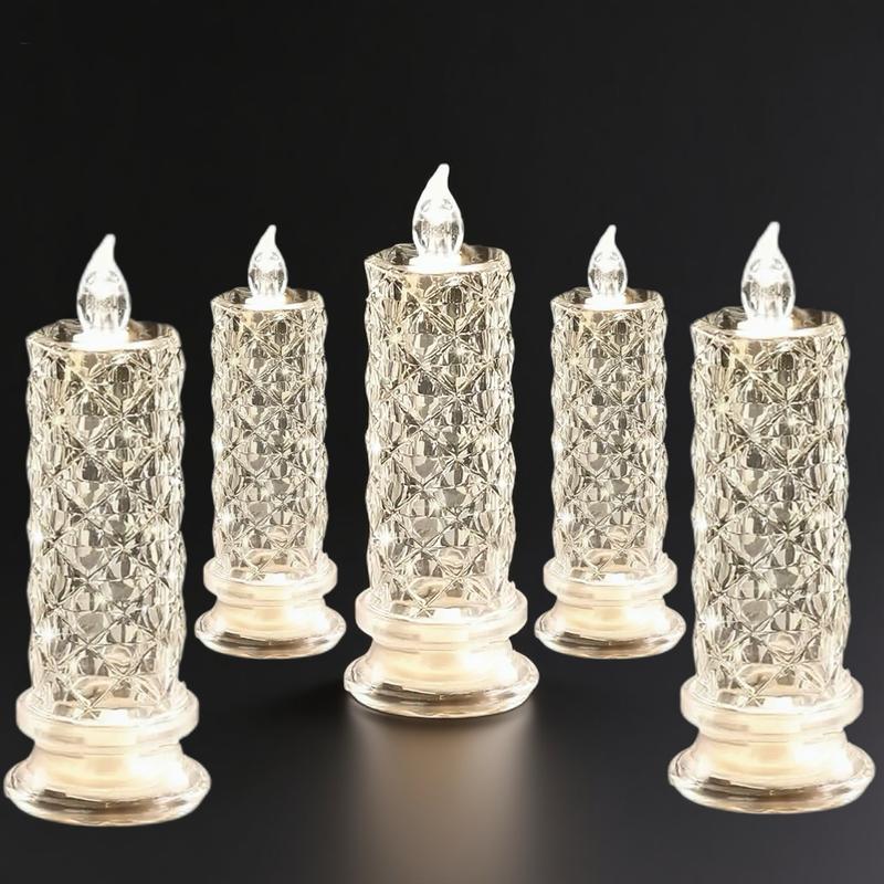 LED Crystal Candle Holders - Flameless Color-Changing