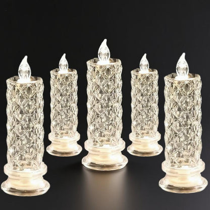 LED Crystal Candle Holders - Flameless Color-Changing