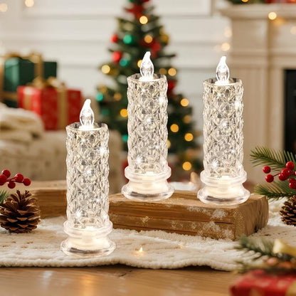 LED Crystal Candle Holders - Flameless Color-Changing