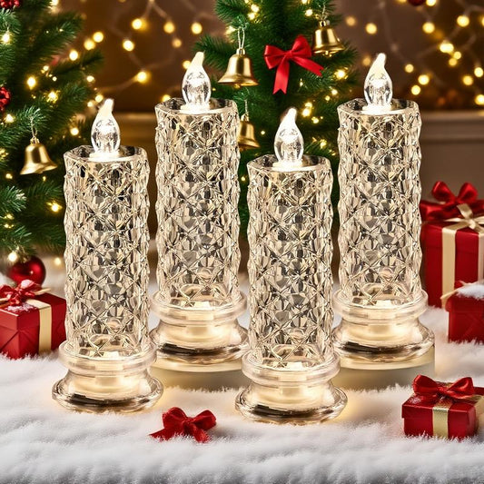 LED Crystal Candle Holders - Flameless Color-Changing