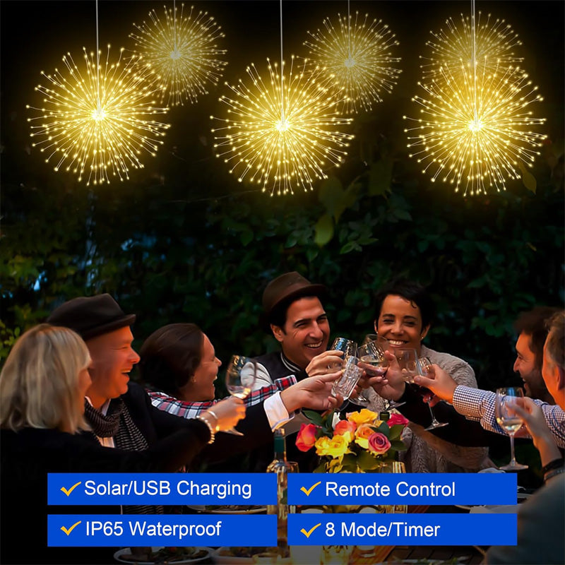 200 LED Solar String Lights - Firework Starburst