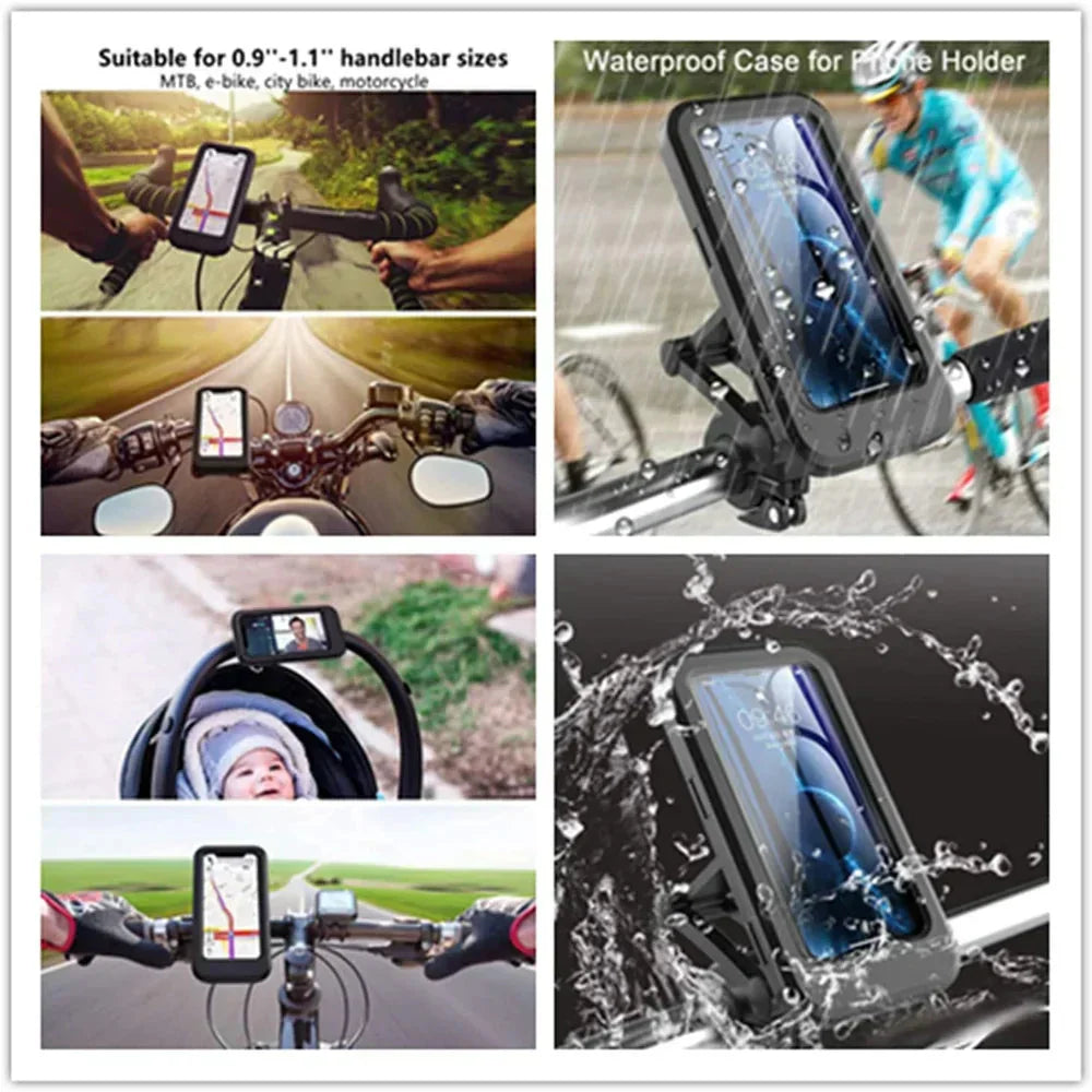 360° Waterproof Bike Phone Mount for Cycling