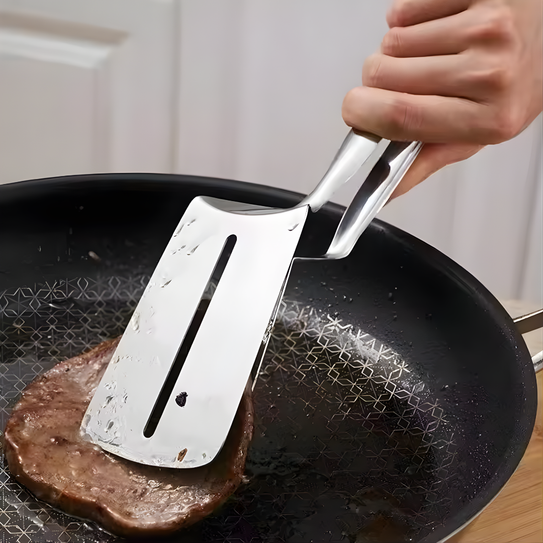 2-in-1 Stainless Steel Turner Tongs