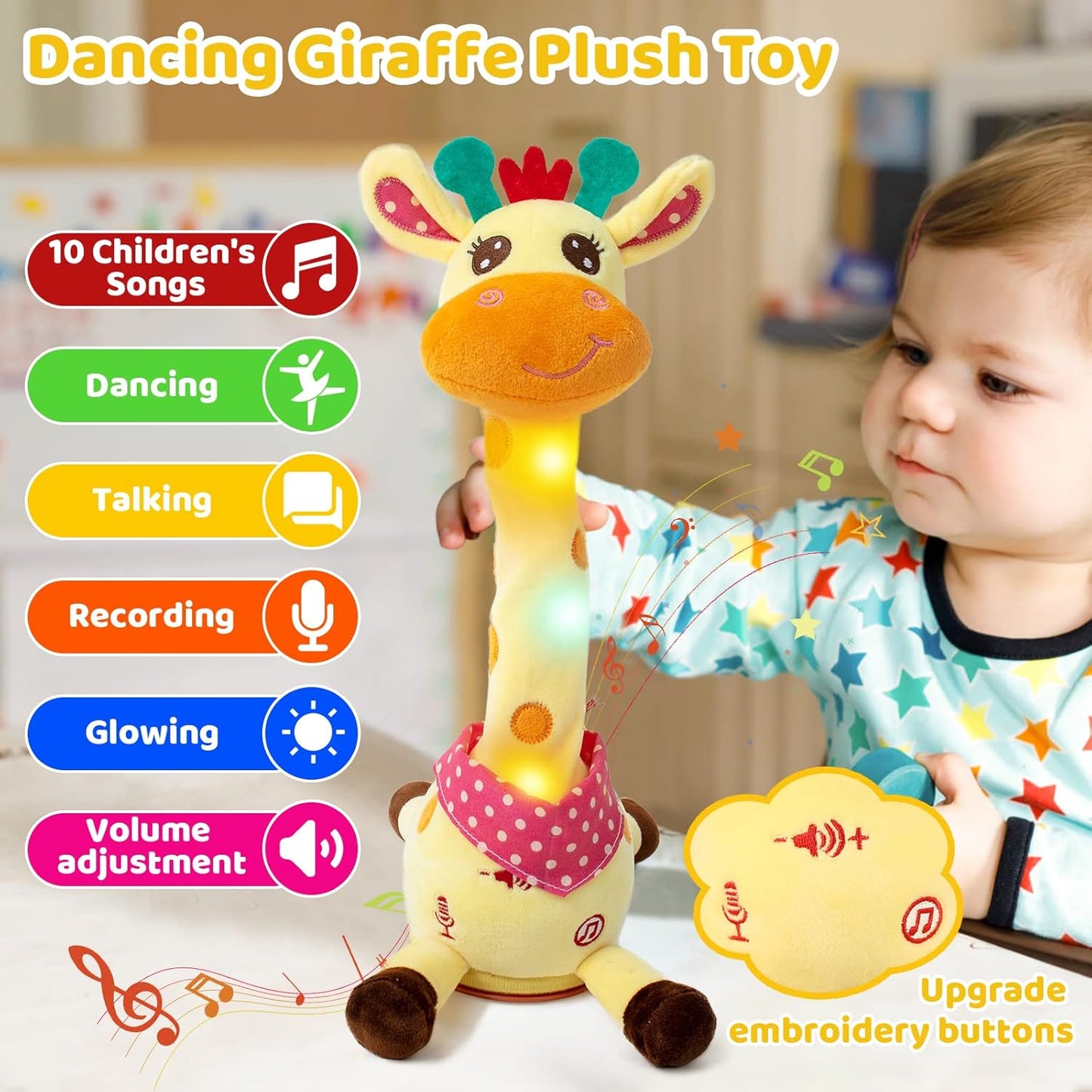 Soft Musical Giraffe Toy for Babies and Toddlers