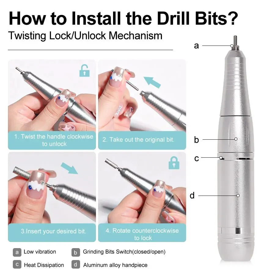 Electric Nail File and Manicure Tool for Home Care